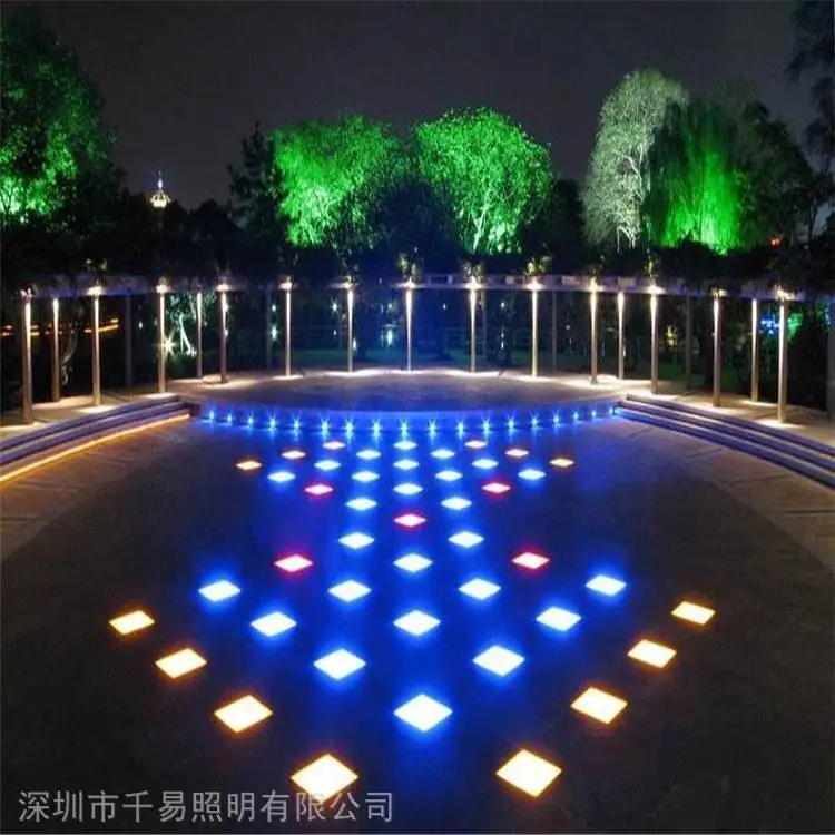 河南埋地灯条厂家,地埋灯带可定制,广场灯砖批发
