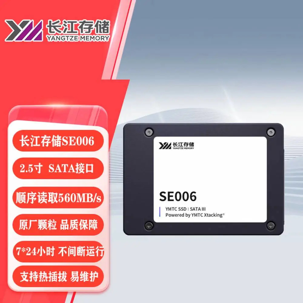 长江存储 480G 国产企业级固态硬盘 2.5 寸 SATA接口 适应服务器 SE006