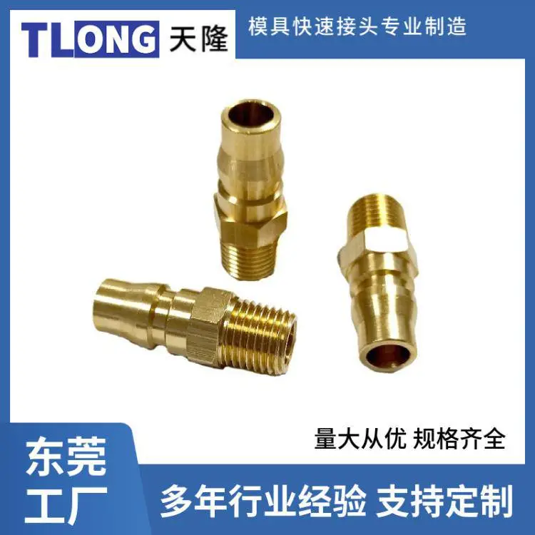 天隆翔颖管接头TKHPM2外六角肩插管水嘴 喉嘴黄铜水嘴2分运水咀