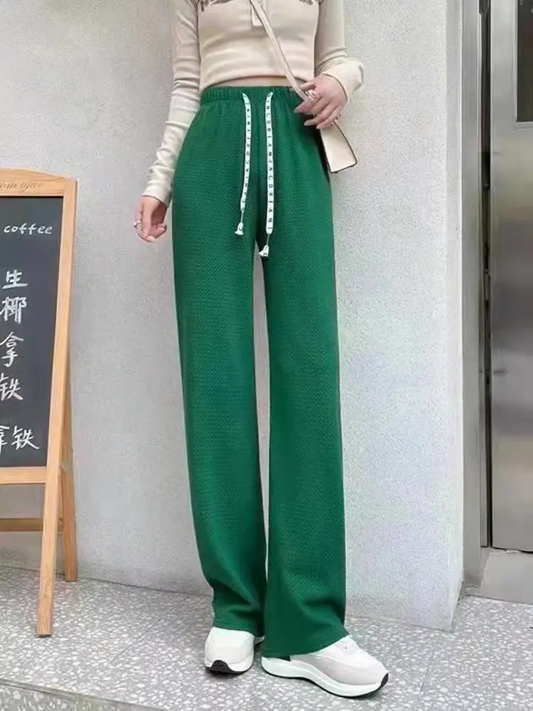 河北保定阜平格子休闲阔腿裤夜市休闲阔腿裤大妈服装批发
