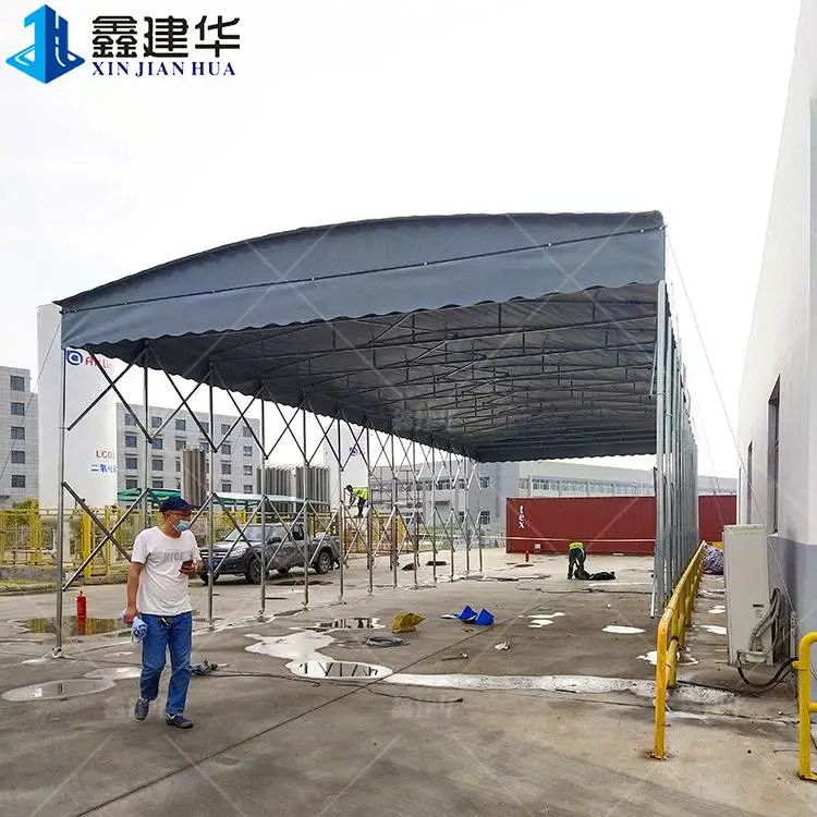 包头石拐物流园移动遮阳篷 厂家遮阳大型仓库雨棚原理