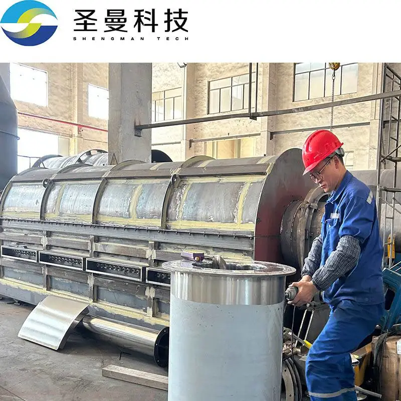 催化剂高温回转焙烧窑500kg圣曼科技废电池碳化窑1000kg
