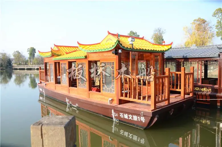 旅游木船 复古画舫船 丹东定制