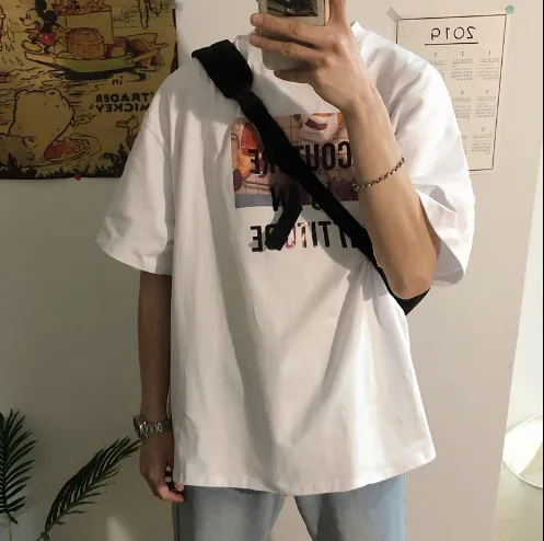 山东莱芜印花大码男生T恤打底衫老郭出口缅甸服装批发外贸男装上衫