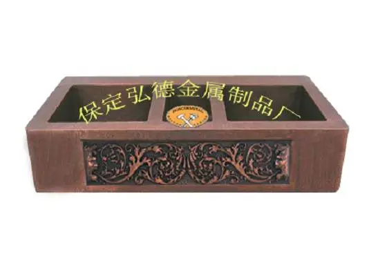 工厂直接供应纯手工制作厨房铜水槽浴室铜盆1433-h