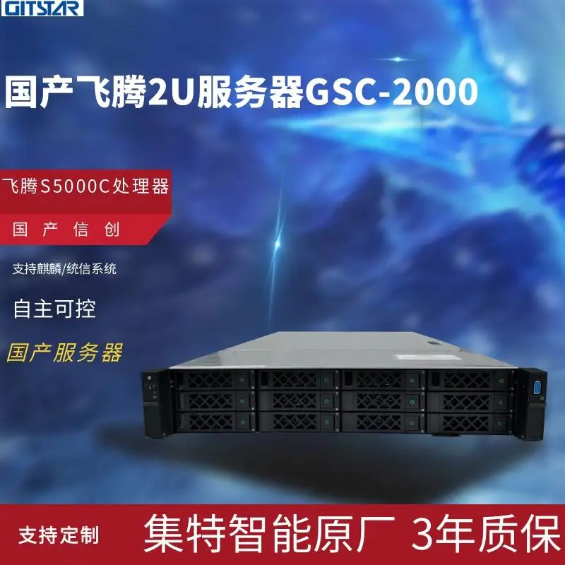 集特 2U机架式国产化飞腾S5000C/64G内存/256GSSD
