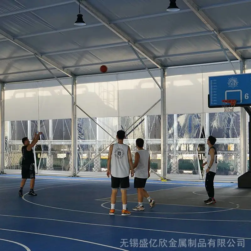 网球场遮阳棚蓬房铝合金棚四季通用用途广泛