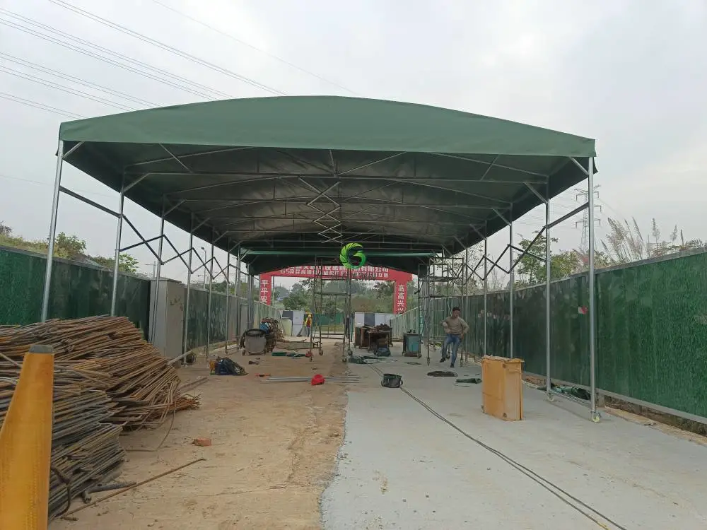工厂大型仓储仓库推拉篷移动遮阳棚智能遥控雨棚遂宁