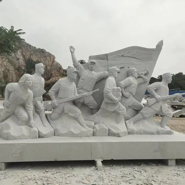 广场运动主题石雕运动员雕像定制 石刻体育人员雕塑