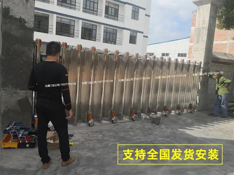 南宁不锈钢电动伸缩电动门 铝合金电动伸缩门 全程上门安装
