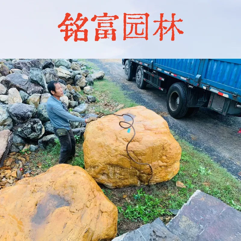 从50公分-2米的黄蜡石现货，名富石场的黄蜡石，名富石场的黄蜡石