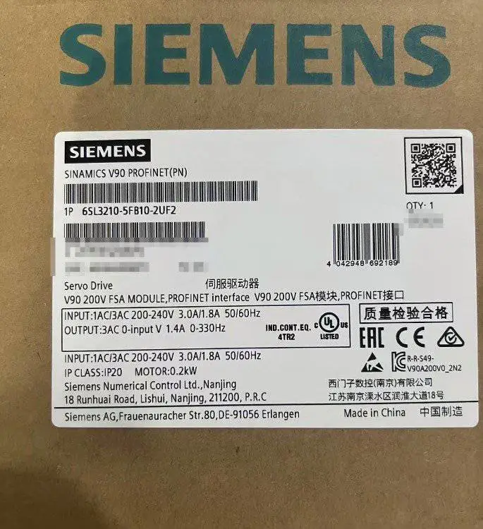 V90伺服电机西门子驱动器380-480V1.5/1.75kW 6SL3210-5FE11-5UA0