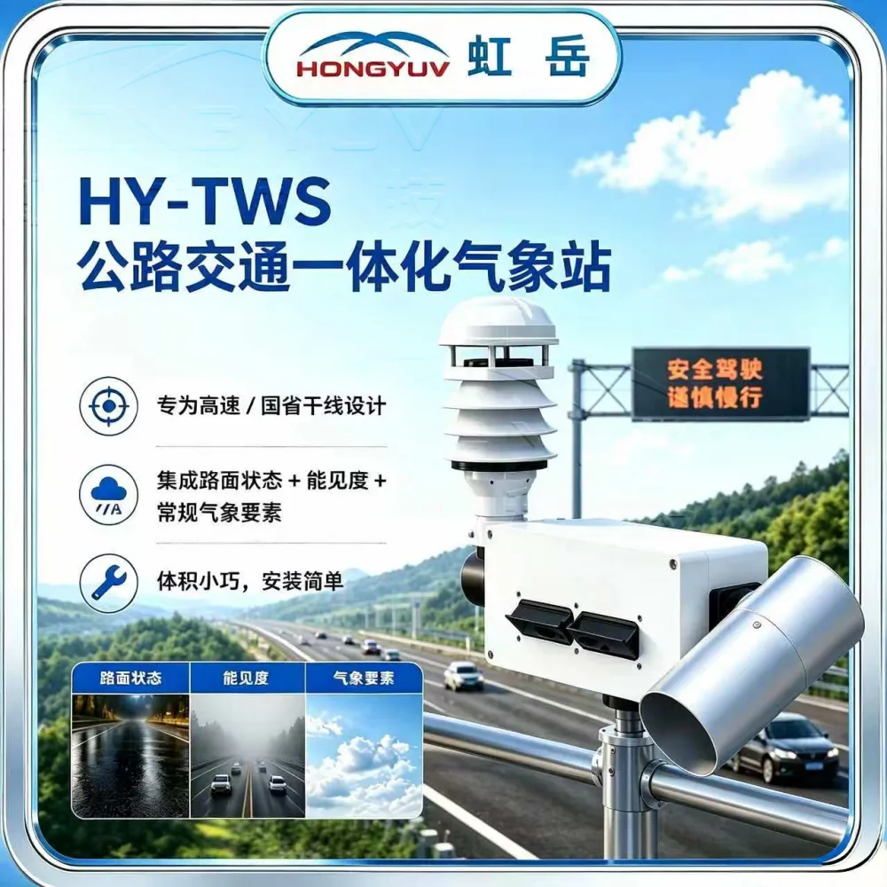 一体化交通自动气象站公路交通农场环境监测上传易安装虹岳气象仪