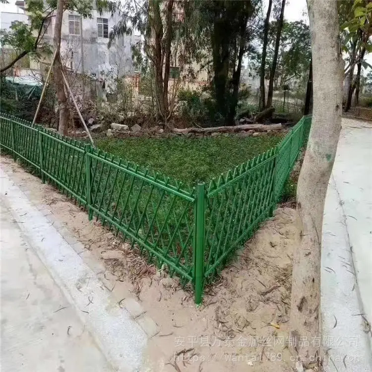 花坛草坪仿竹护栏 农村建设仿竹篱笆网 不锈钢仿竹护栏