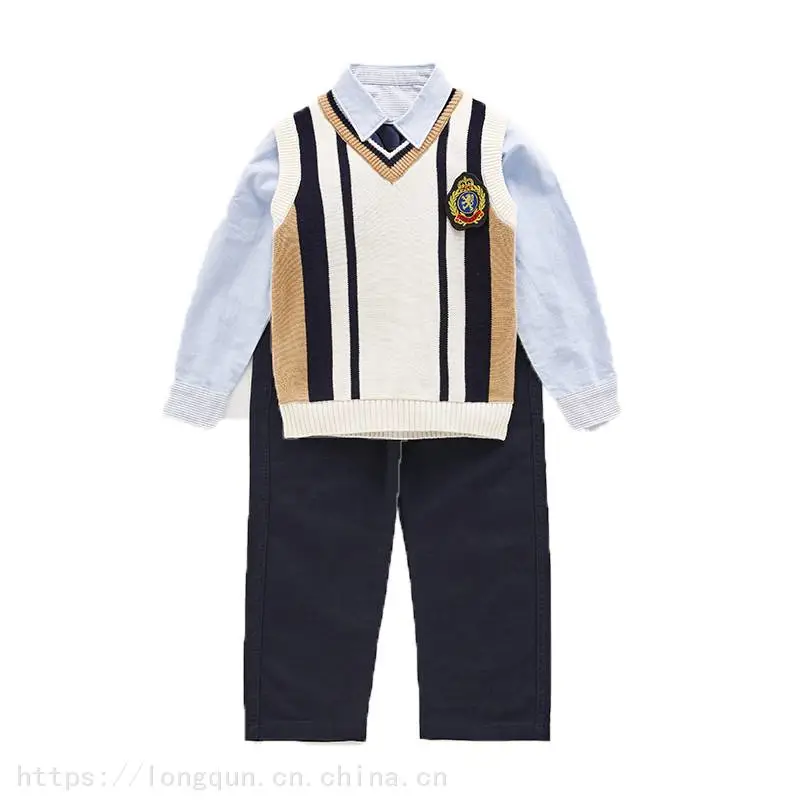 小学生校服三件套运动服春秋套装幼儿园园服春秋冬季新款/广东中山南头镇私立小学学生校服批发