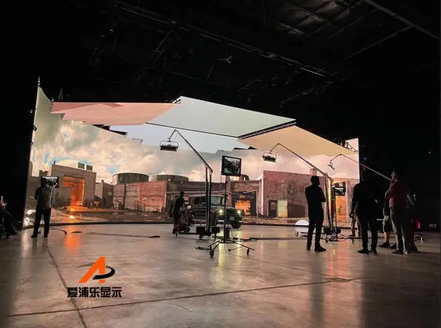 浙江横店摄影棚广告电影电视剧背景用LED显示屏 现实与3D虚拟结合