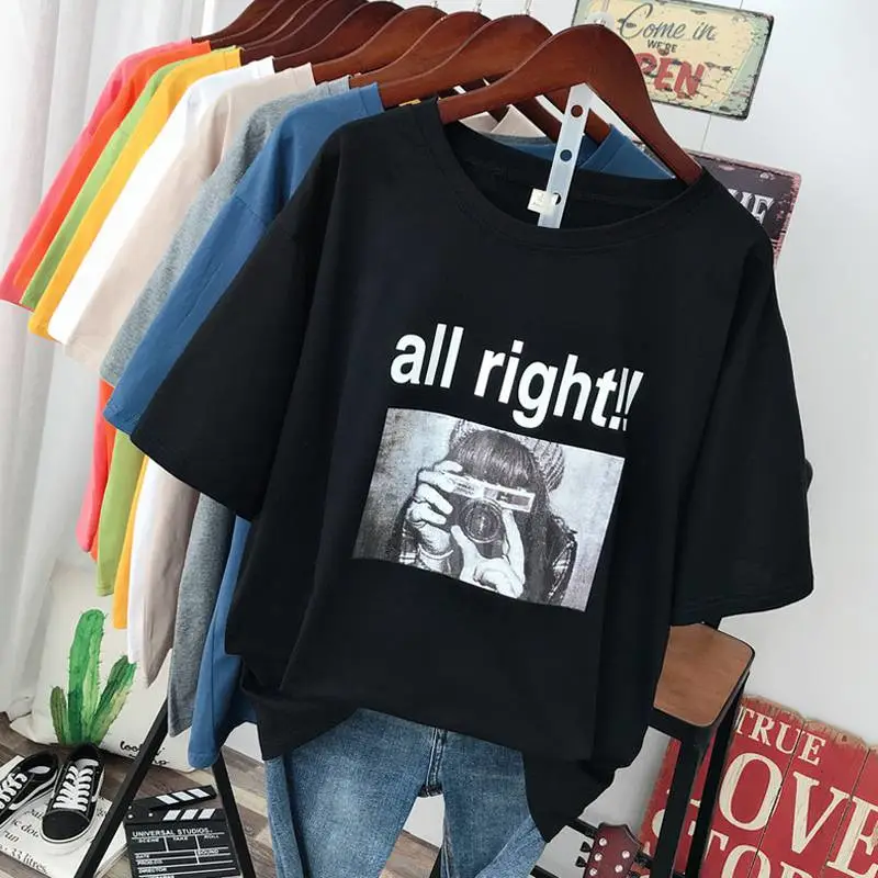 快手女装清仓尾货号女装新款基础字母印花摆地摊服装公司