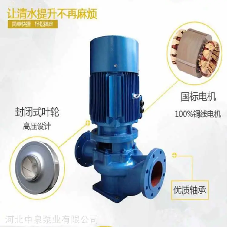 中泉80mm口径单吸式管道泵 义桥铸铁离心管道泵技术精良厂家性价比高