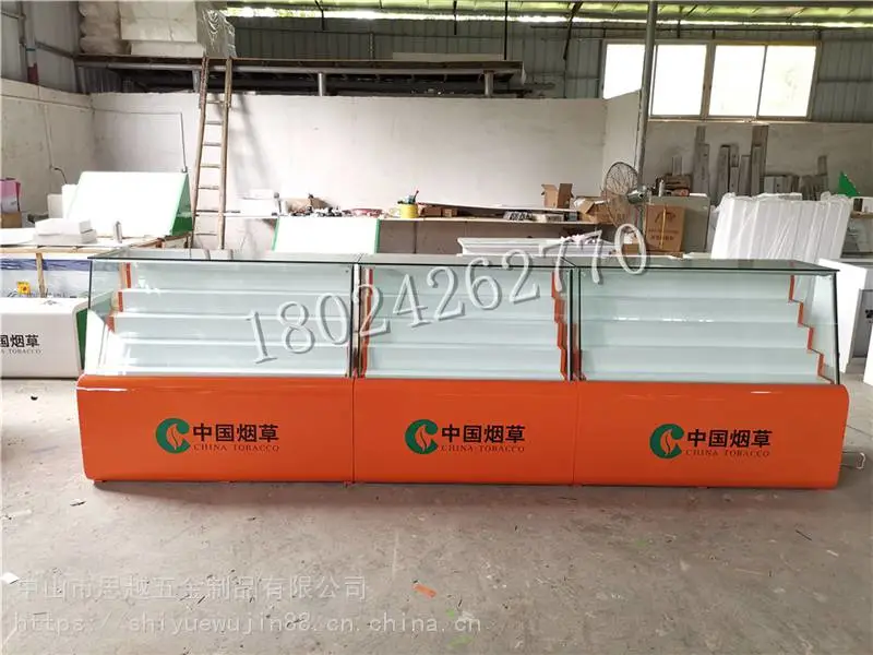 木质烤漆烟柜展示柜商场超市专用带收银台陈列柜