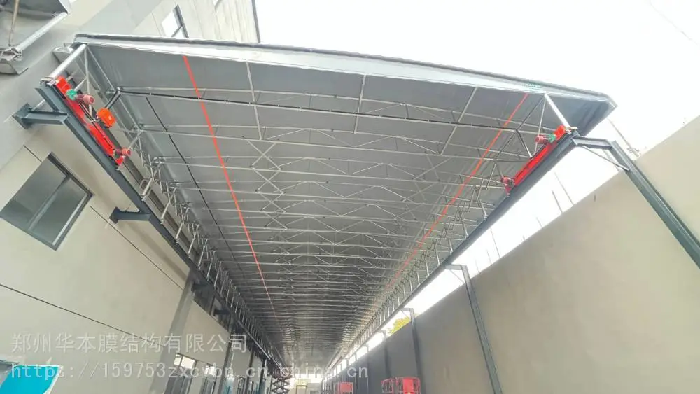 潮州市 大型推拉棚 厂房伸缩电动棚 推拉雨蓬