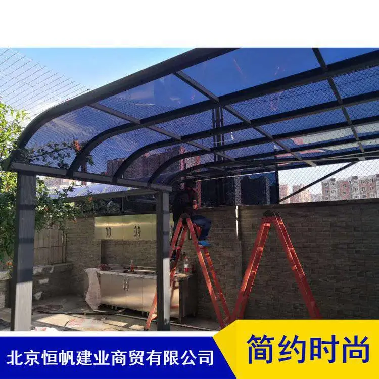 个性化印花固定篷恒帆恒帆建业膜结构遮阳蓬恒帆别墅多功能遮阳蓬批量供应
