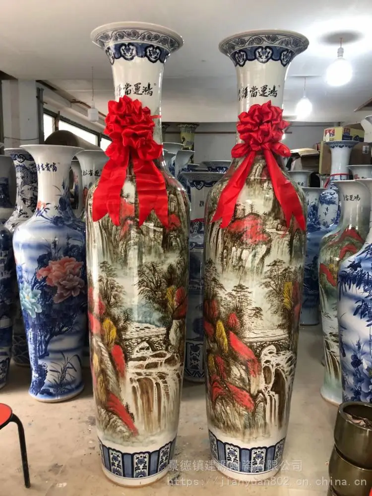 工厂开业送陶瓷大花瓶 公司开张陶瓷大花瓶 门厅装饰摆件大花瓶