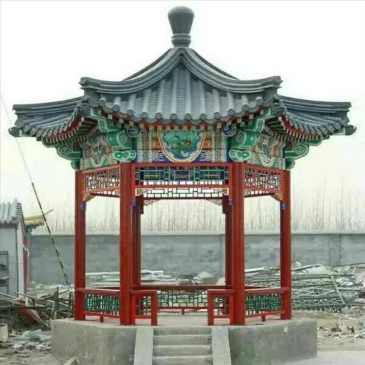 滦平双层古建防腐木凉亭 四角古建凉亭 清秀园林 欢迎选购