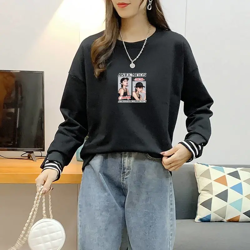湖北孝感圆领卫衣女秋冬新款加厚一手女卫衣批发