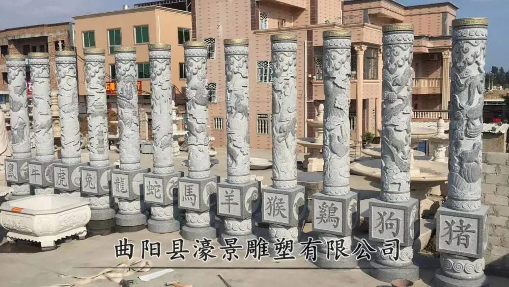 广安花岗岩华表柱罗马柱大理石盘龙柱价格盘龙石柱子厂家
