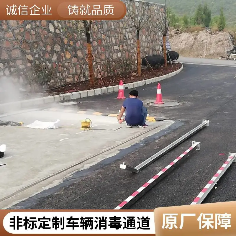 食品加工厂四立柱车辆消毒通道 高压雾化 360度消毒 可选配加热