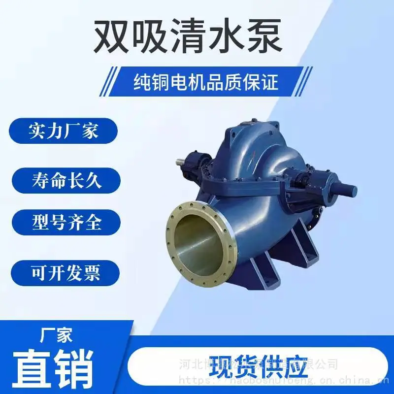 浩博水泵直销 SH双吸离心泵 大流量抽水泵 高扬程排水泵 工厂排污抽水泵 农田灌溉水泵