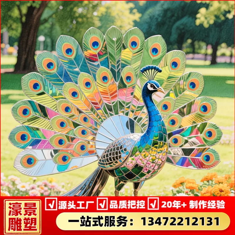 大型镜面动物雕塑仿真猫咪造型景观商业街动物装饰摆件雕塑价格
