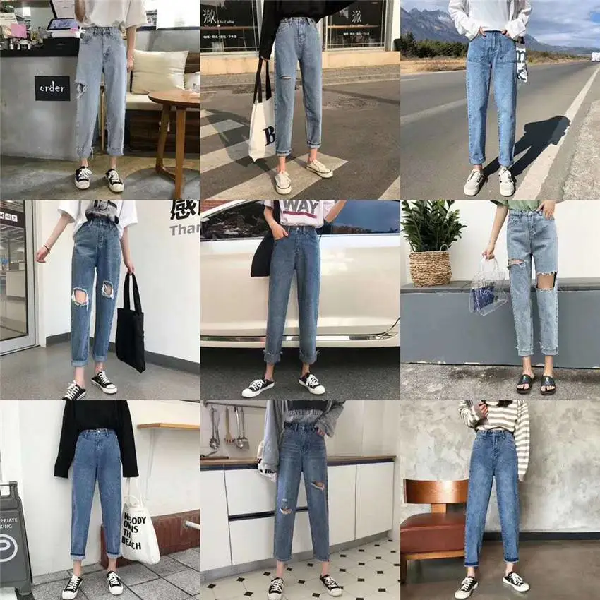 贵州黔东榕江韩版显瘦小脚长裤裤子便宜休闲直播品牌尾货外贸库存积压牛仔裤女