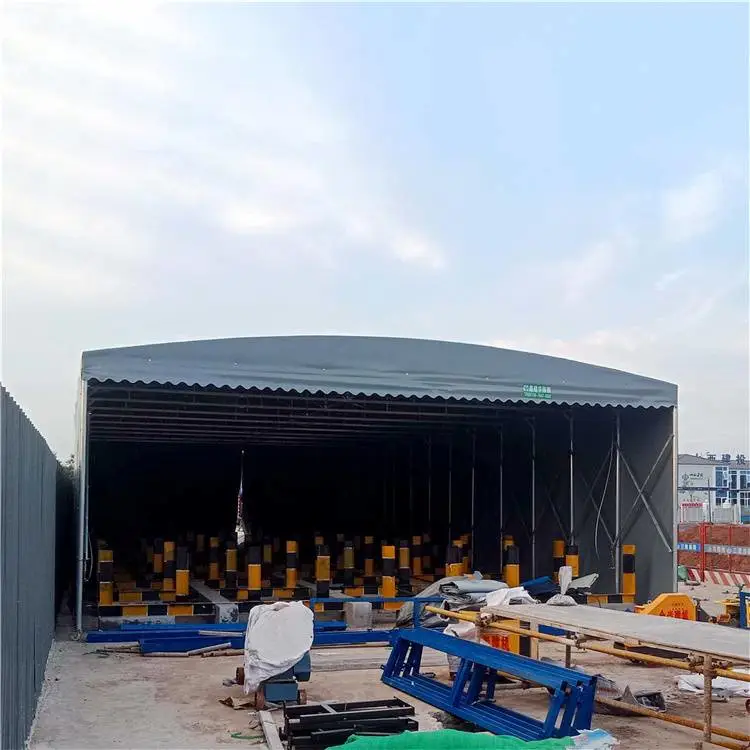 镇江润州 移动式推拉雨棚 电动伸缩蓬 大跨度安全有***