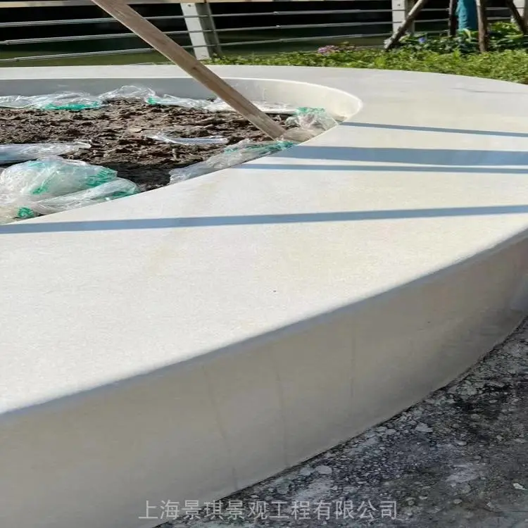 真石丽泰科石无聚合物料供应商 景观工程艺术混凝土坐凳现浇