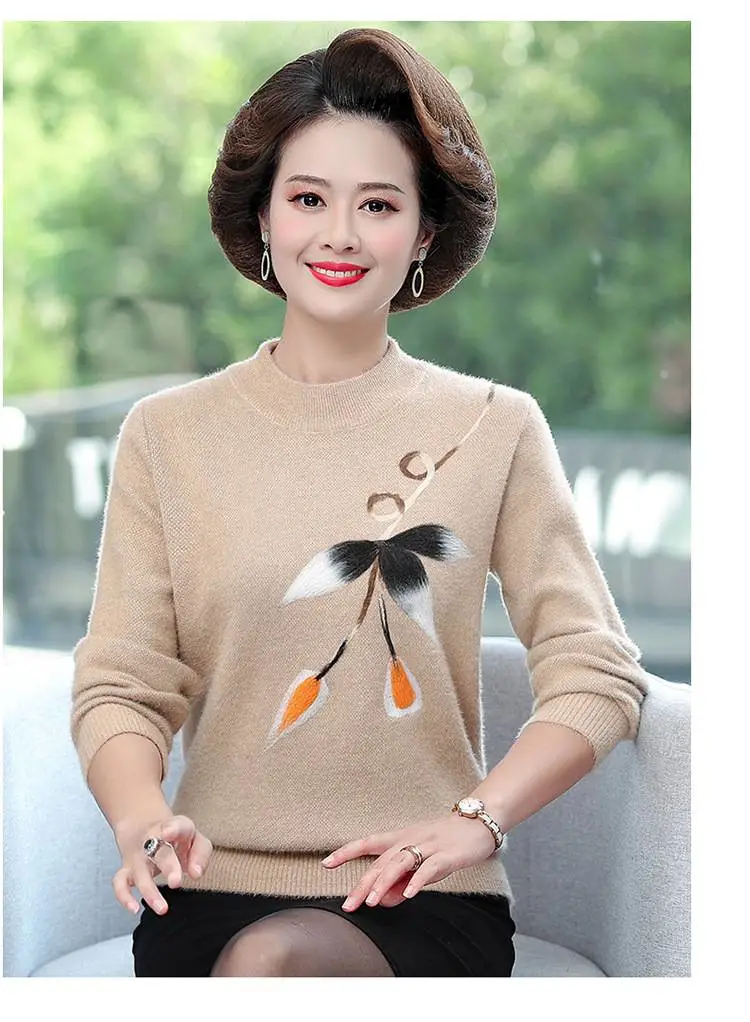 广东茂名时尚大码妈妈装针织衫全国尾货服装批发市场妈妈装女秋冬装针织衫