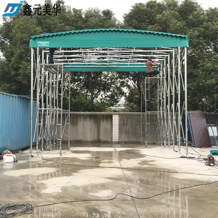 周口物流推拉篷,工厂卸货区伸缩篷房是什么样的
