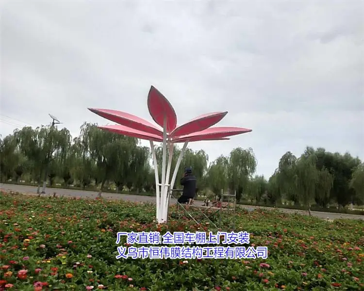 文山简易车棚钢架结构施工图 汽车防晒遮阳棚供应