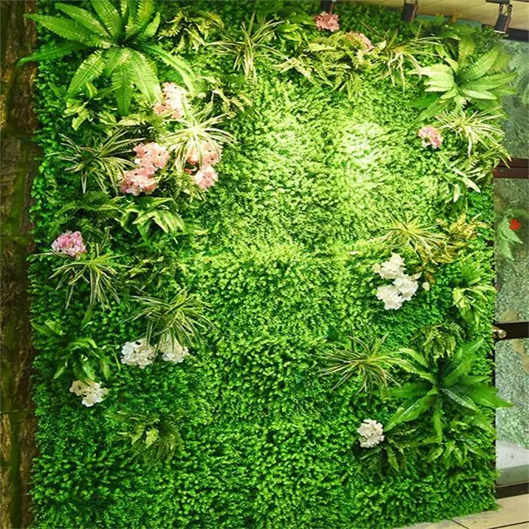 绿达人造绿植假草坪仿真植物墙发财叶混合草装饰网红店打卡形象墙