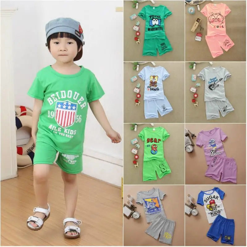 吉林地摊服装***中小童运动潮流套装男女童家居服套装批发在网上怎么找好卖便宜