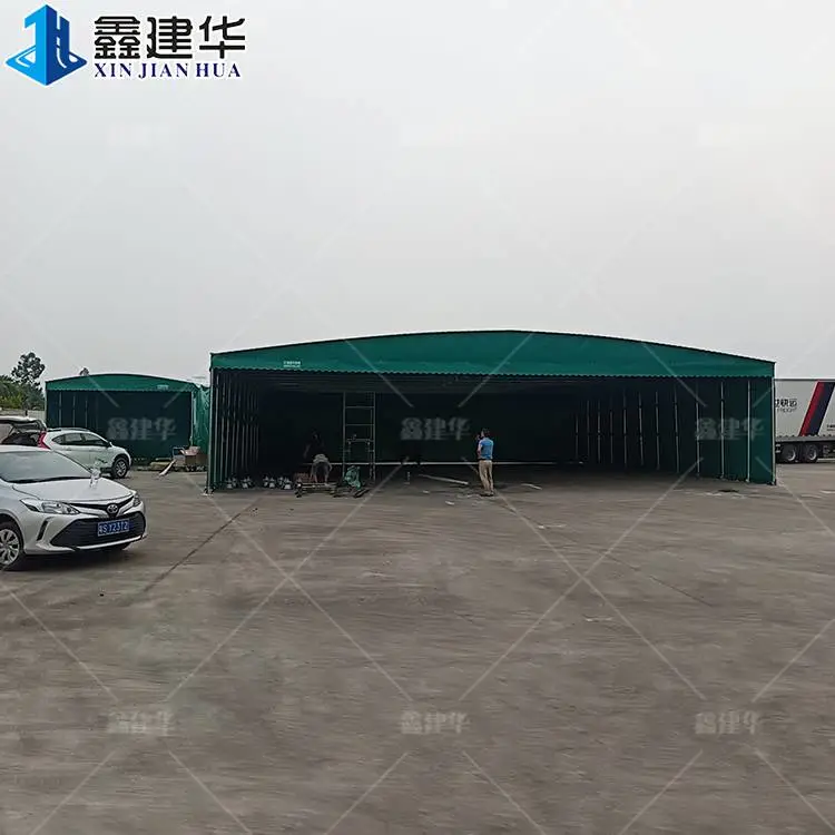 怀化伸缩移动推拉棚 大型电动推拉雨棚 厂家供应