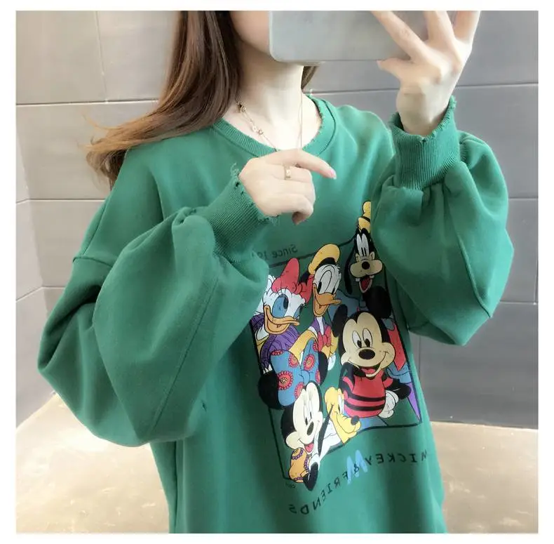 摆地摊卖衣服怎么吸引人加绒印花宽松外套女潮超火新款秋季圆领卫衣10元衣服批发货源