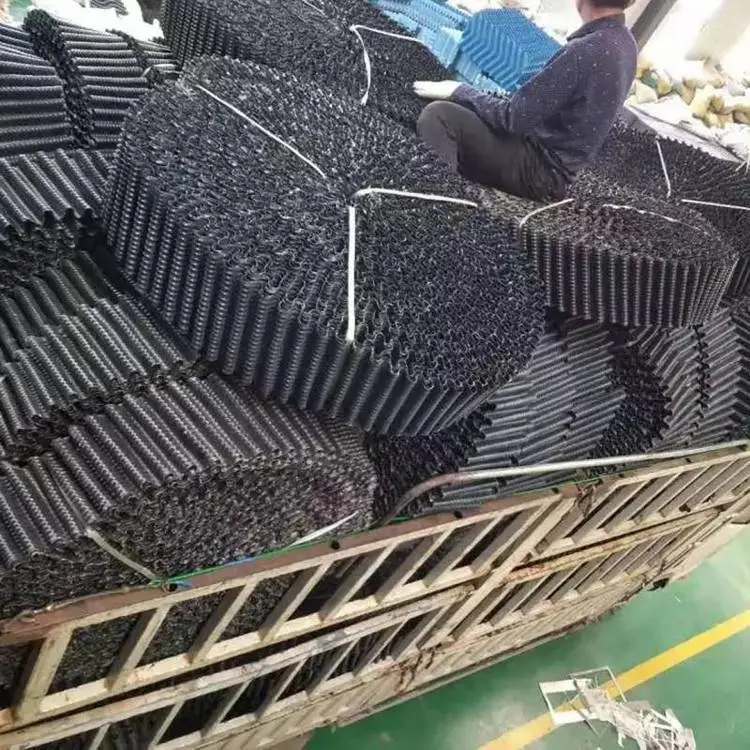 耐温85度冷却塔填料 PP圆形聚丙烯斜交错散热卷材220mm高 恒冷