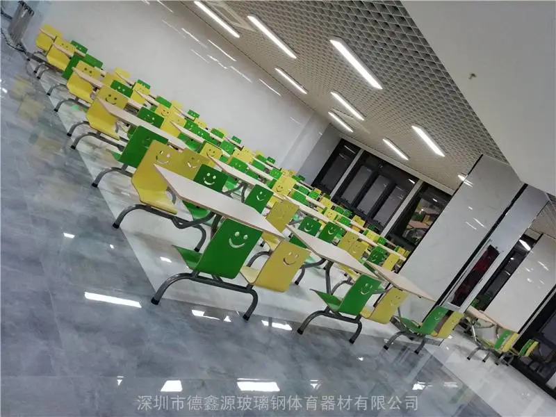 员工食堂餐桌椅学校餐厅工厂饭堂不锈钢连体多人位饭桌定制