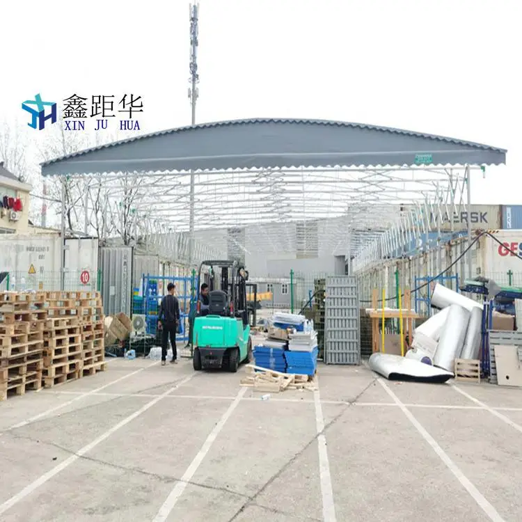 四川巴中带轨道伸缩蓬工业仓储篷【制作商】