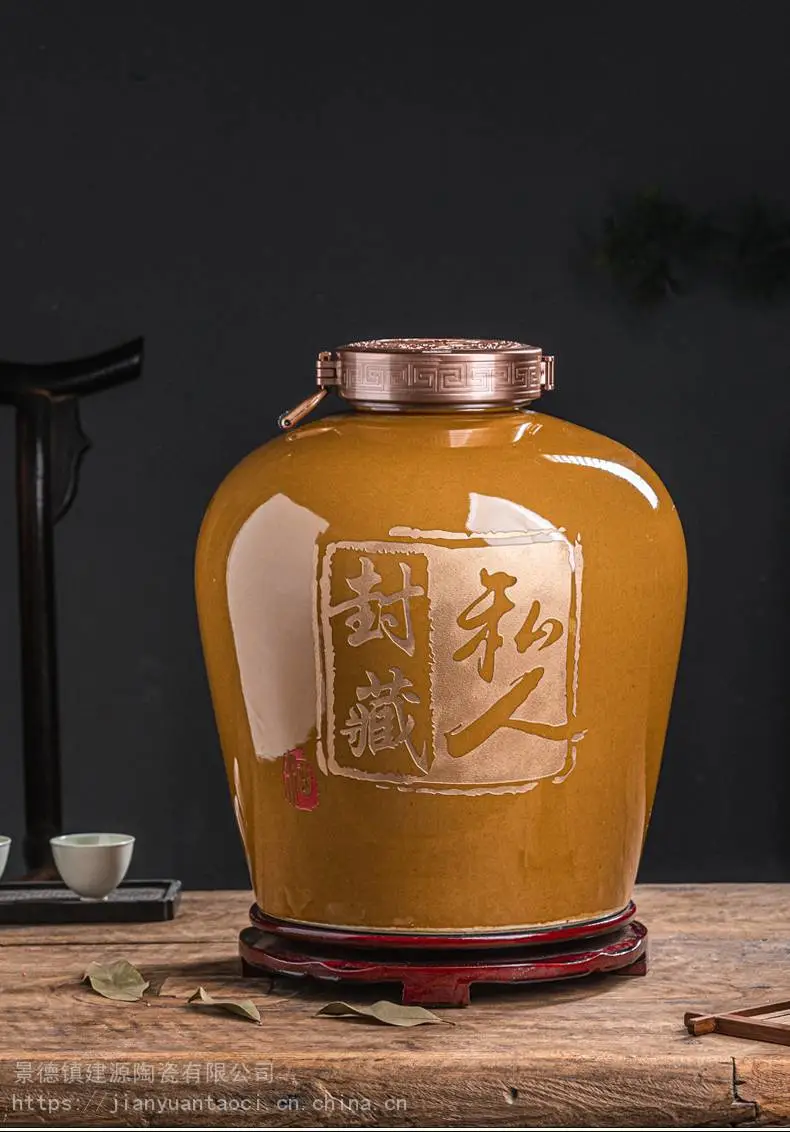 眉山市20斤装酒坛价格 酒厂定制瓷器酒坛 密封100斤200斤大酒罐