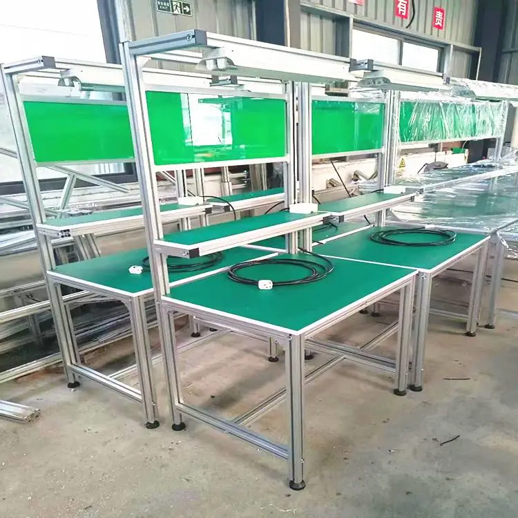 工业铝型材 多功能生产线工作台 带灯架带抽屉方案设计来图定制