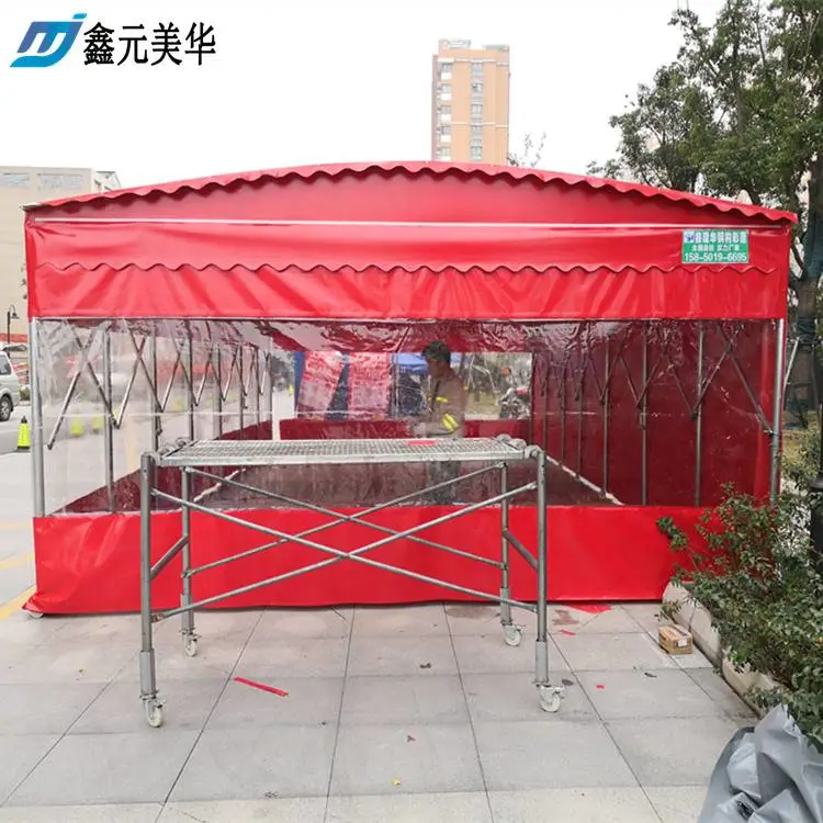 临沧伸缩式电动防违建雨篷自动伸缩蓬(篷布)不同材质的特点