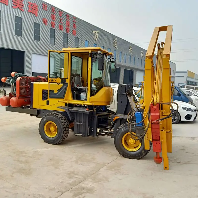 高速公路护栏打桩机 高架桥波形护栏压桩机 全自动液压打桩机