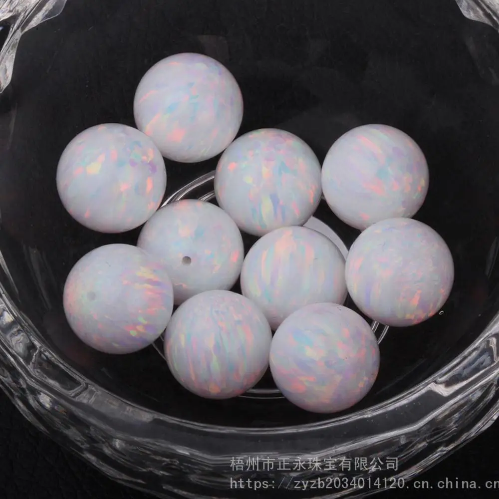 欧波工厂供应OP17白澳宝球形饰品珠 合成欧泊蛋白石打孔diy圆珠